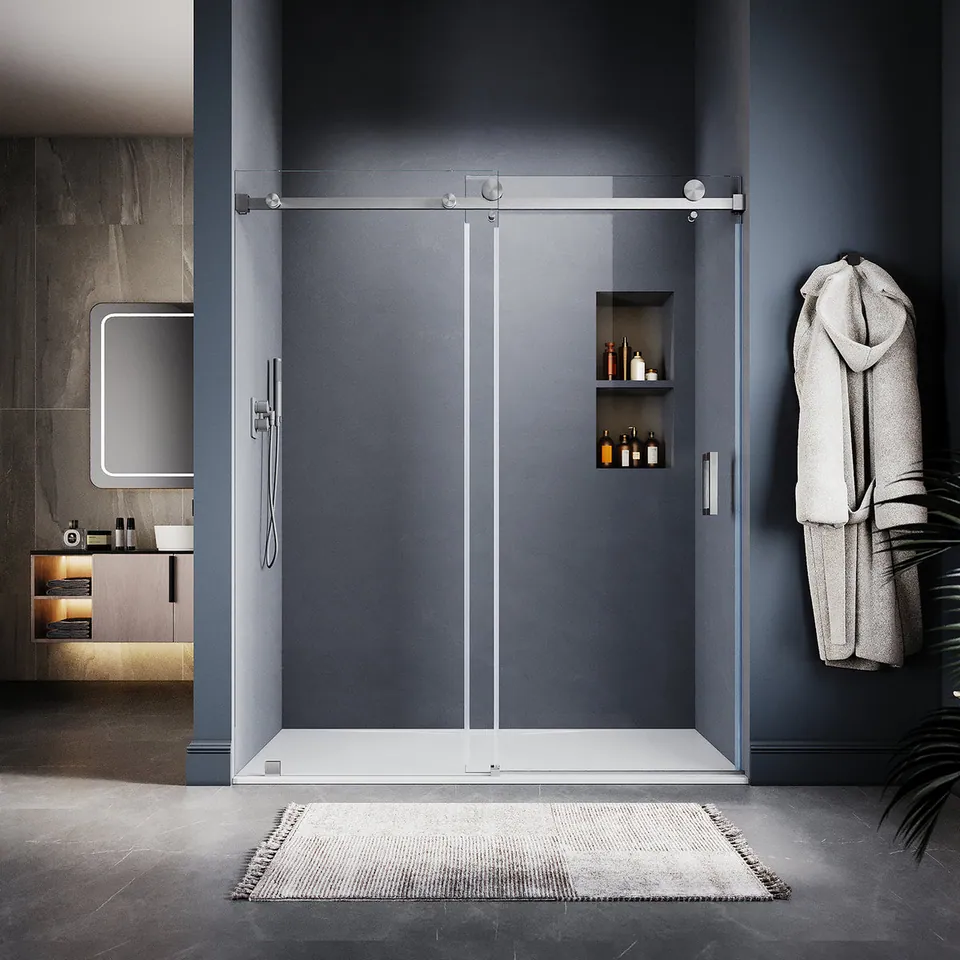 Tide Frameless Sliding Door, 56–60″ W × 80″ H, photo 1