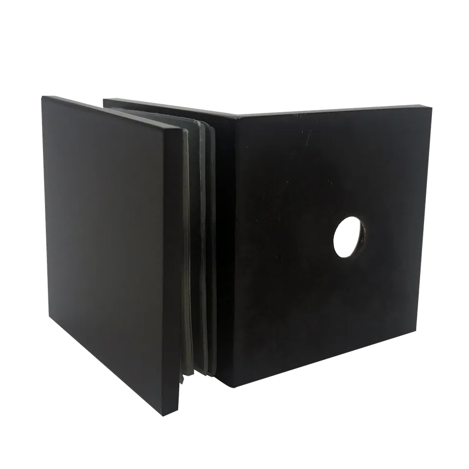 Quadra Fixed Panel Clamp, 51 × 51 mm, Matte Black