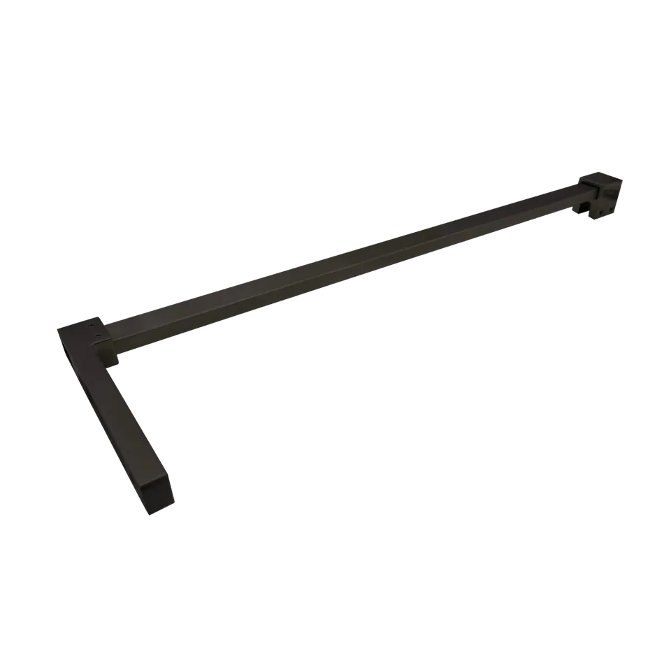Square L-Shaped Support Bar, Wall-to-Glass 24", Matte Black