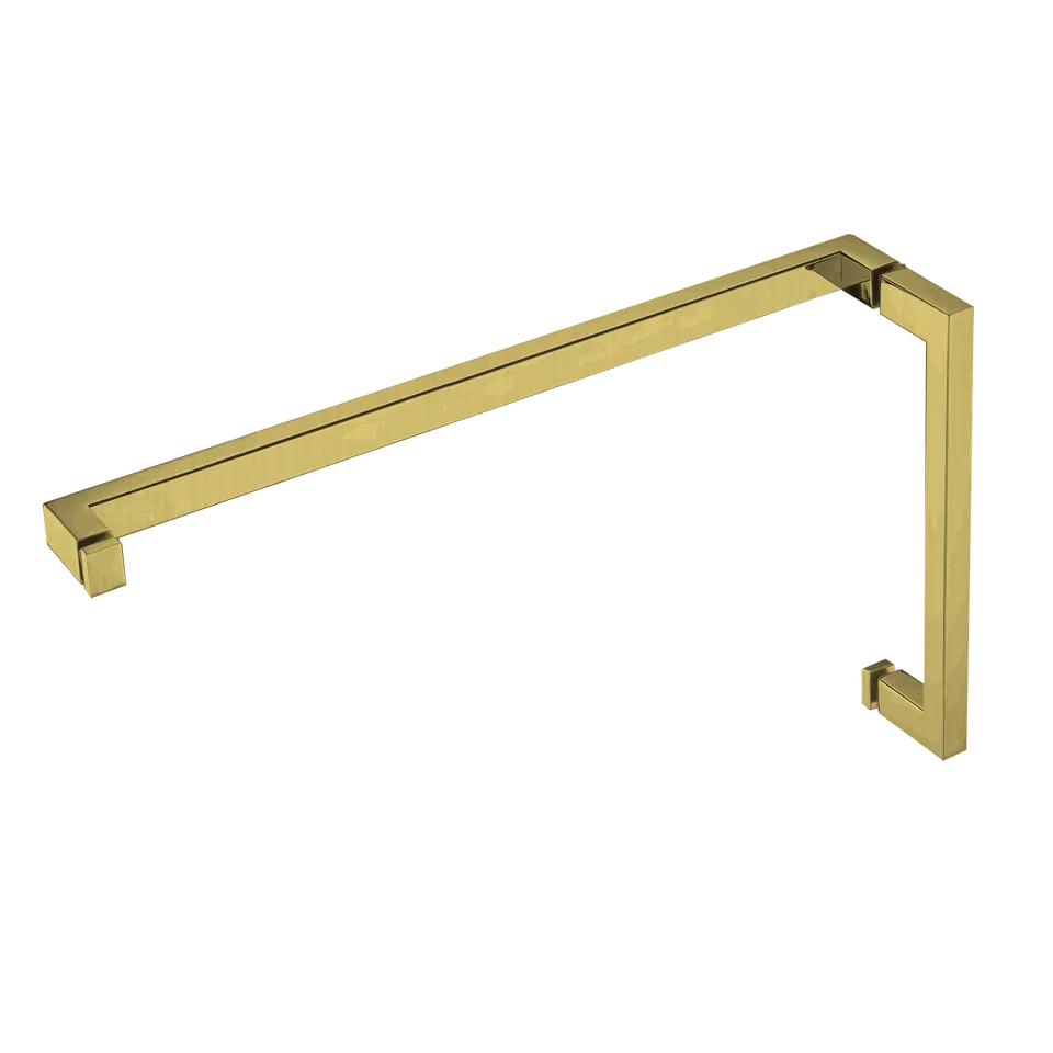 Square Handle & Towel Bar Set, 6" + 18", Satin Brass