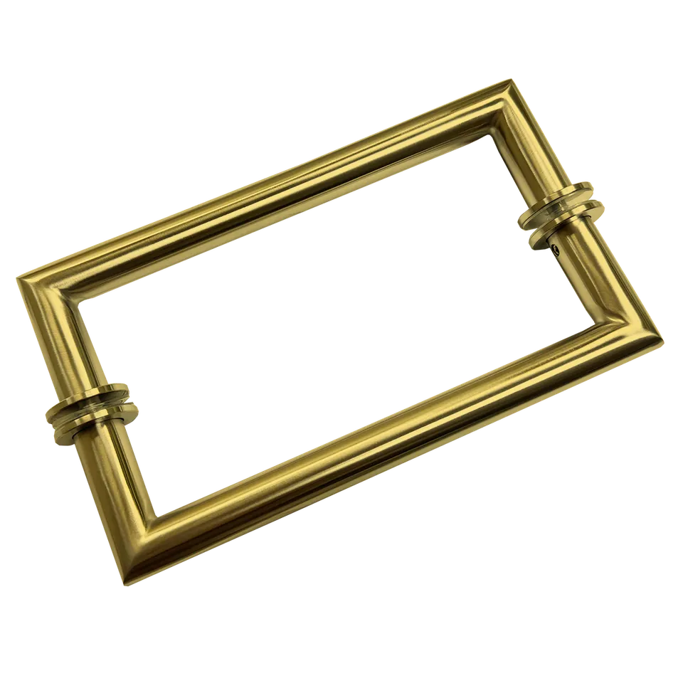Mitered Round Back-to-Back Handle 8", Satin Brass