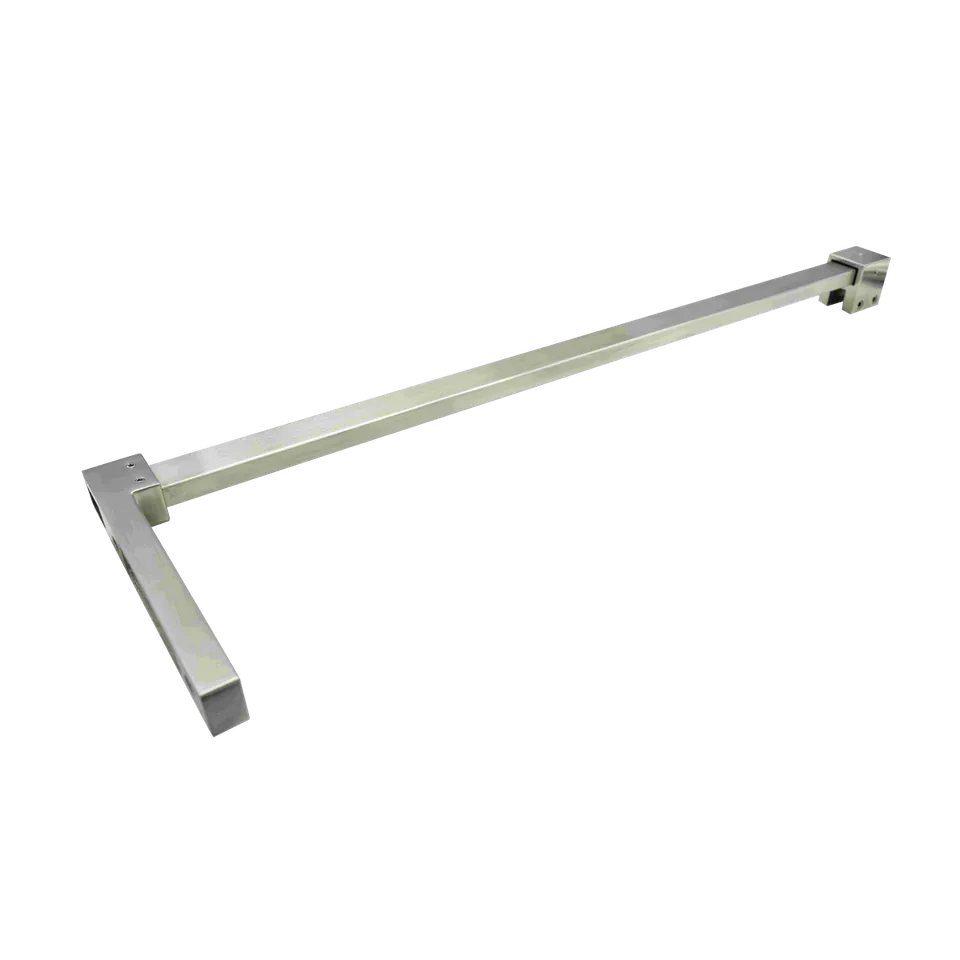 Square L-Shaped Support Bar, Wall-to-Glass 24", Chrome