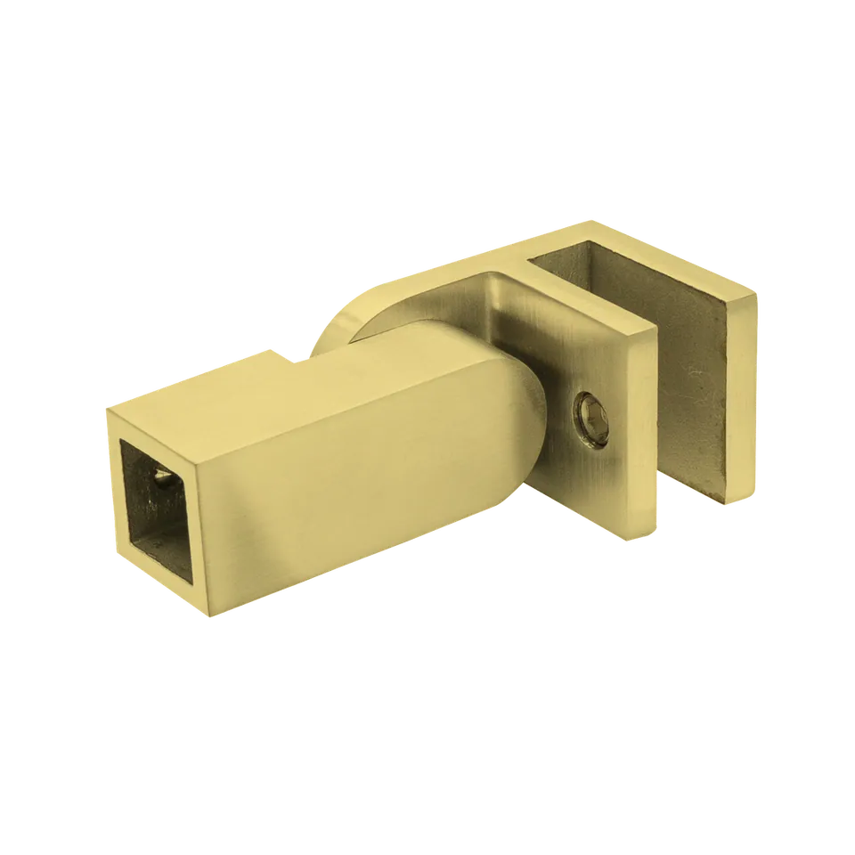 Adjustable Wall Bracket for Square Support Bar, Satin Brass