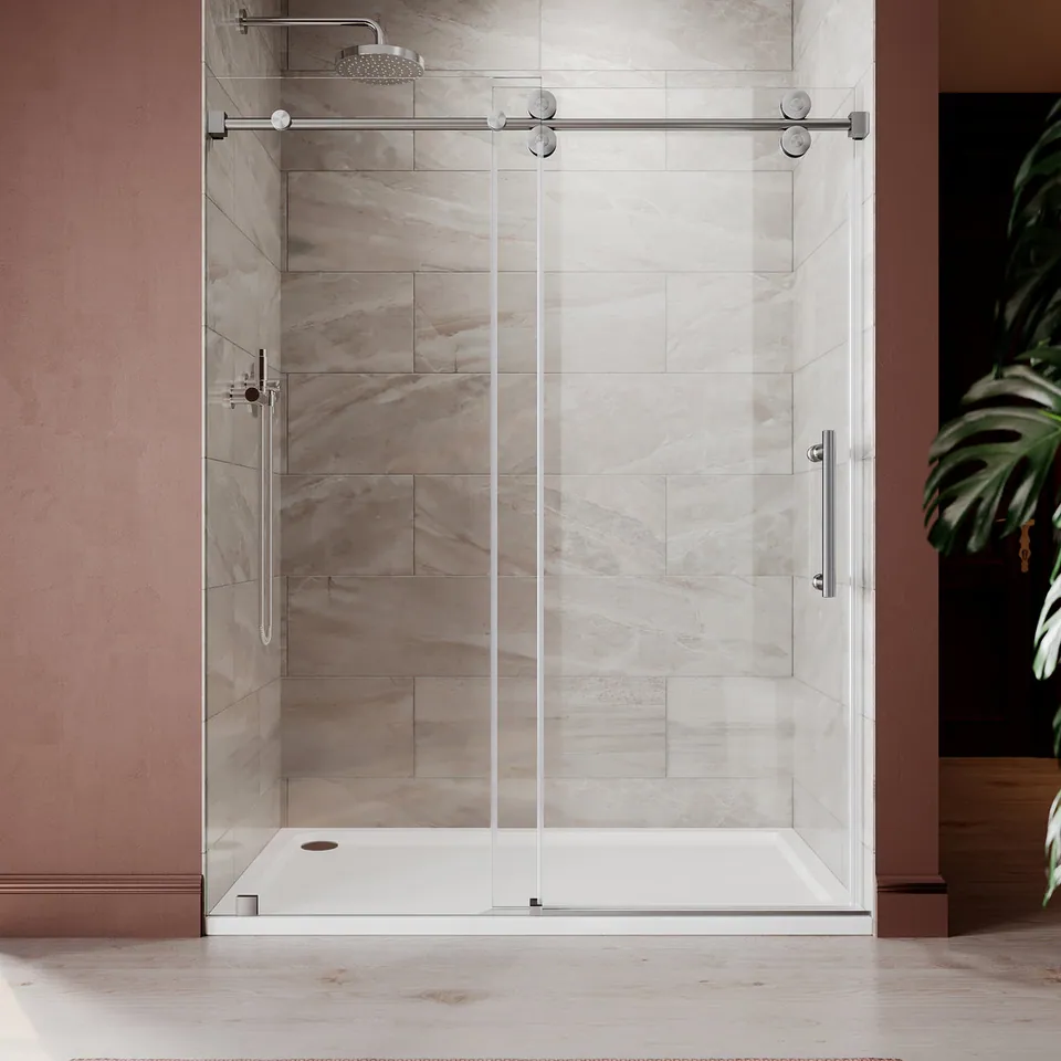 Horizon Frameless Sliding Door, 61–65″ W × 76″ H, photo 1