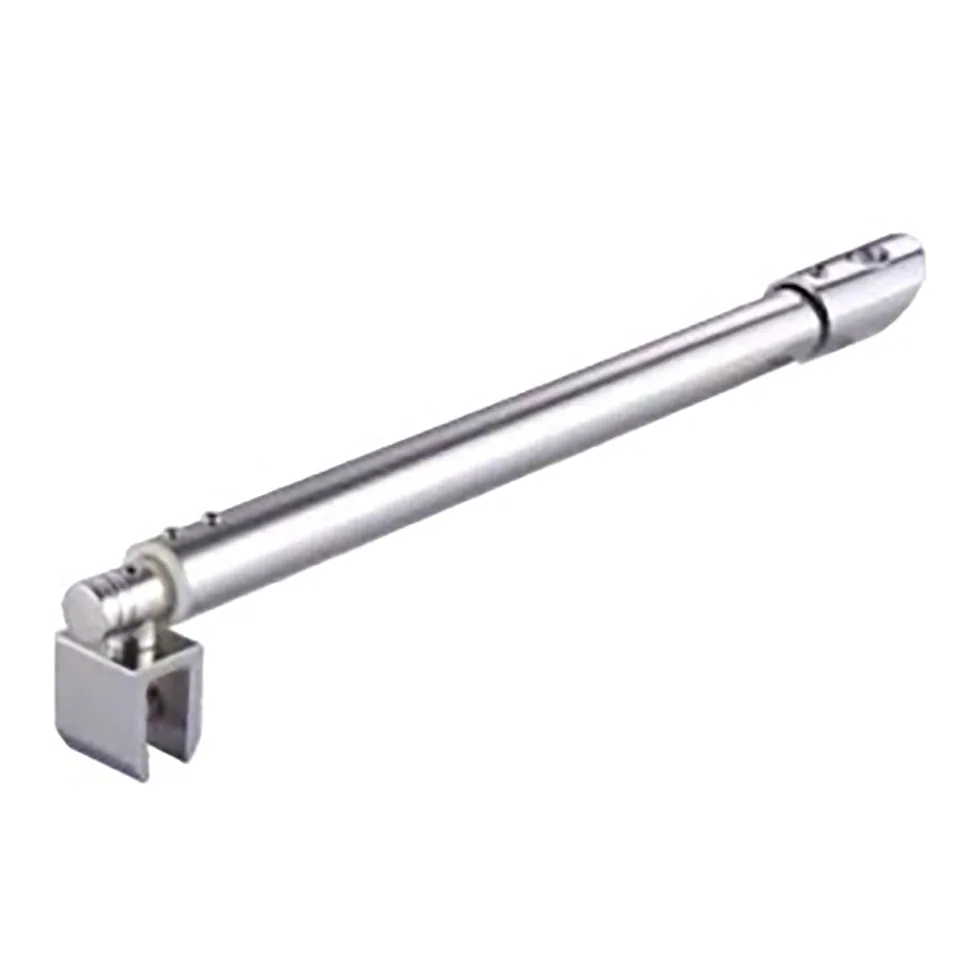 Round Support Bar, Wall-to-Glass 24", Chrome