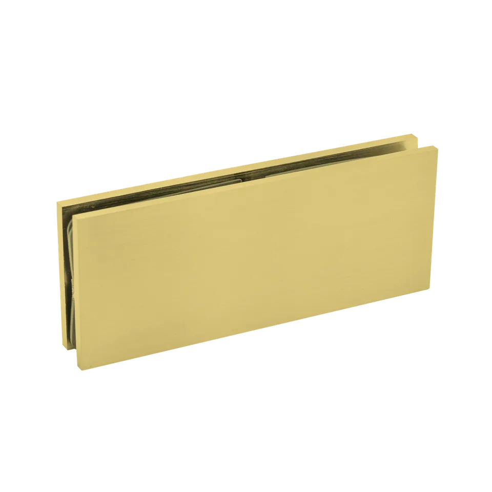 Quadra Glass-to-Glass Clamp 180°, Satin Brass