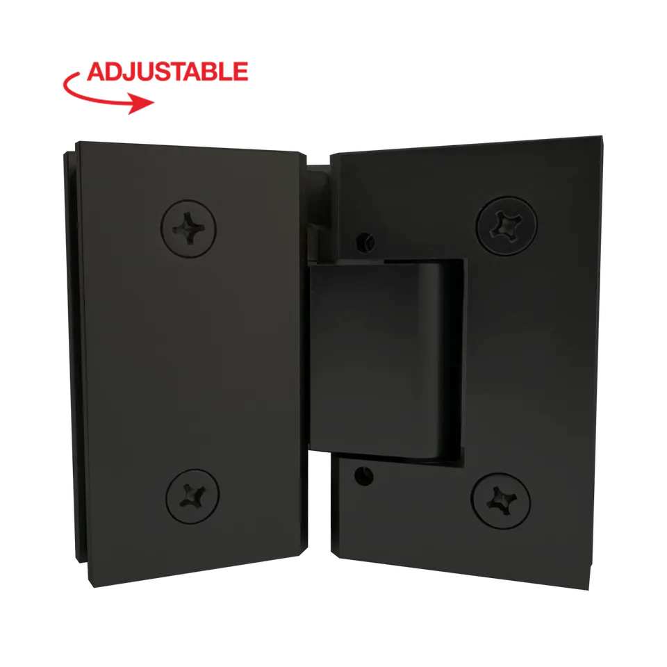 Quadra Hinge, Adjustable Glass-to-Glass 135°, Matte Black