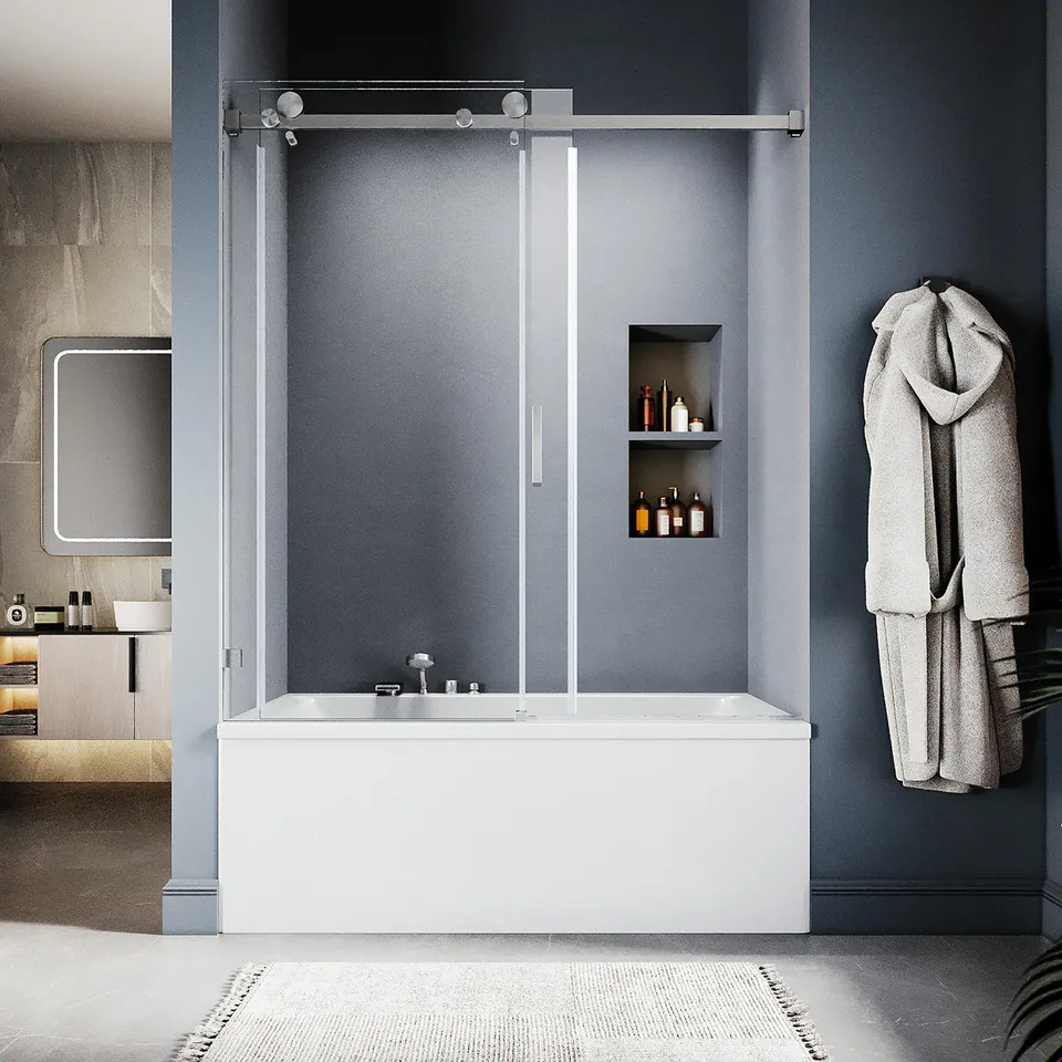 Tide Frameless Sliding Door, 56–60″ W × 66″ H, photo 1